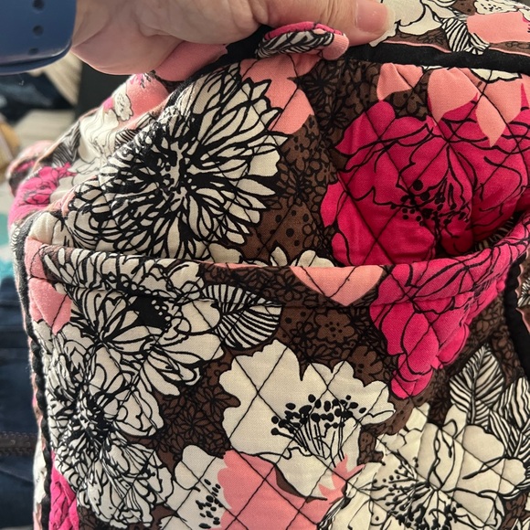 Vera Bradley Pink and Black Travel Bag with Quilted Floral Design - Picture 4 of 8